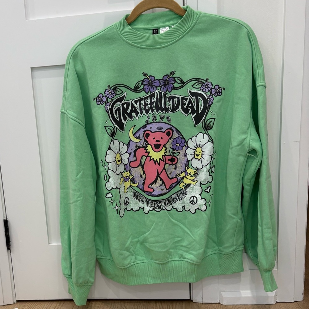 Grateful Dead Women's Mint Green Crew Neck Sweater